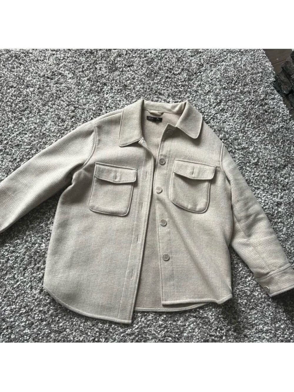Beige Button-Up Shacket - Dynamite